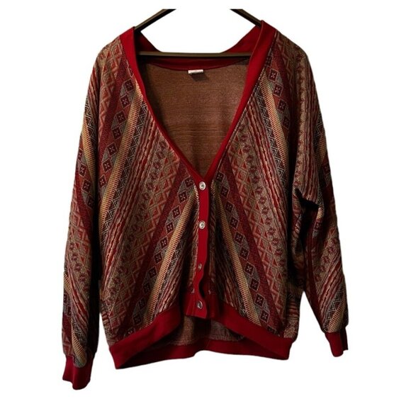 Graff Californiawear Sweaters - Graff Californiawear Colorful Open Cardigan Size Measure Cottagecore Grandmacore